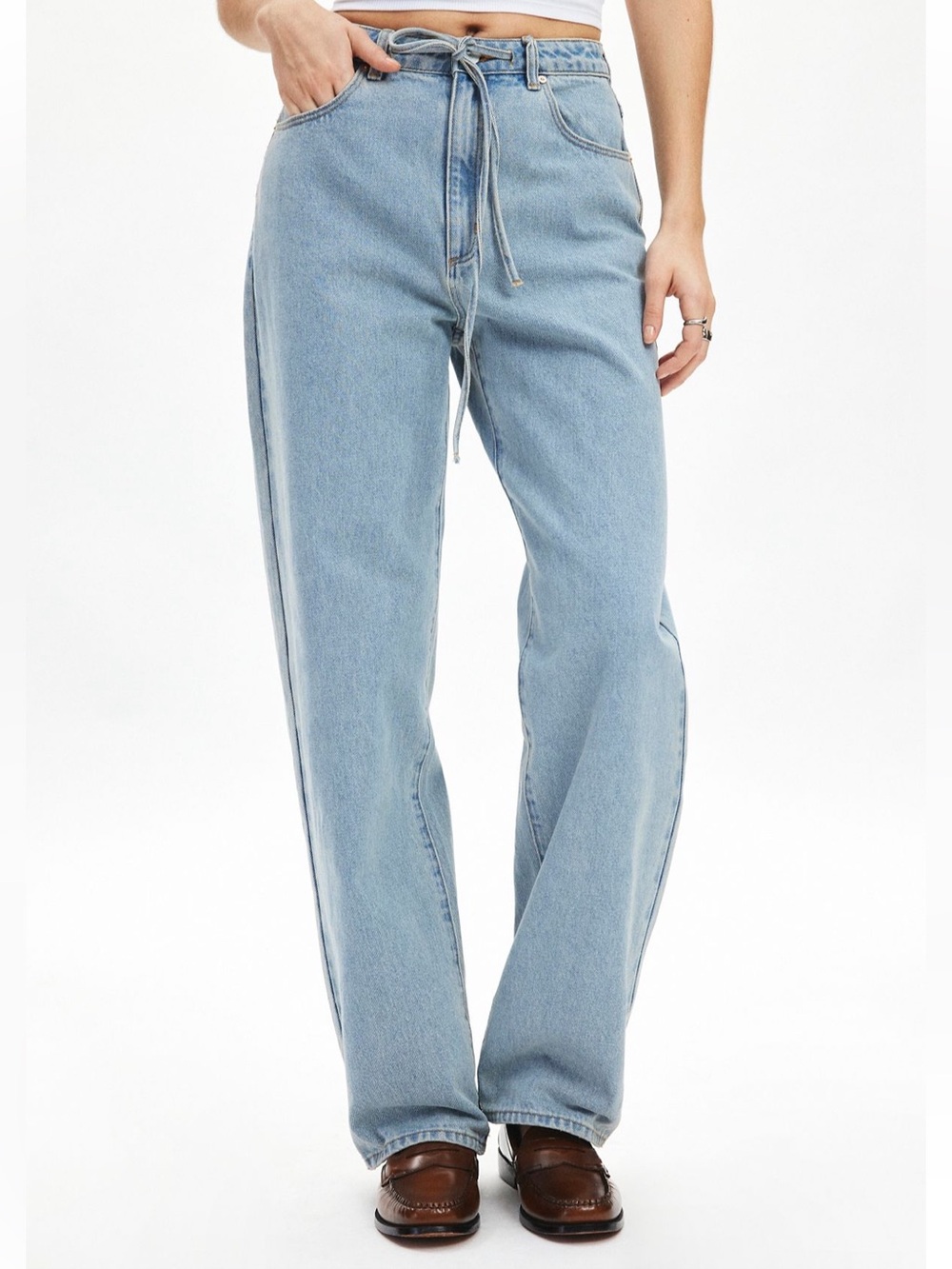 Abrand Carrie Tie-Waist Straight Leg Jean - Size 29